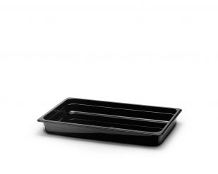 Polykarbonatkantin, svart, GN 1/1, djup 65-200 mm, Patina