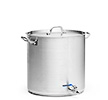 Kittel med tappkran och lock i rostfritt 98l, Ø 50 cm, Patina