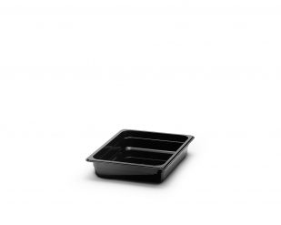 Polykarbonatkantin, svart, GN 1/2, djup 65-200 mm, Patina