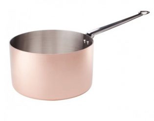 Kopparkastrull med rostfri insida samt induktionsbotten, Ø 16 cm, Agnelli