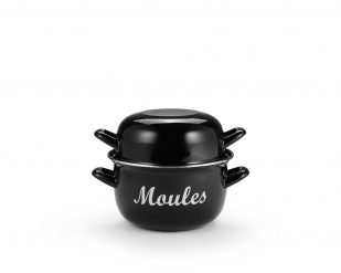 Musselgryta med tryck och lock, Ø 18 cm, Patina