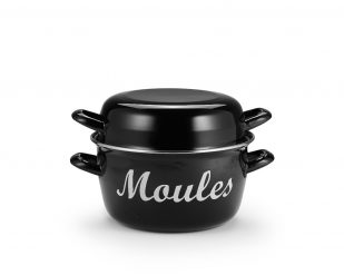 Musselgryta med tryck och lock, Ø 24 cm, Patina