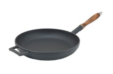 Stekpanna med trähandtag, rund, mattsvart, Ø 24cm, Agnelli