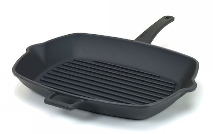 Grillpanna, räfflad. Mattsvart, 26x32 cm, Agnelli