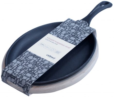 Set Gjutjärnspanna, oval, Exxent