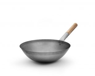 Wok Chinese med trähandtag samt i carbon stål, Ø 36 cm, Agnelli