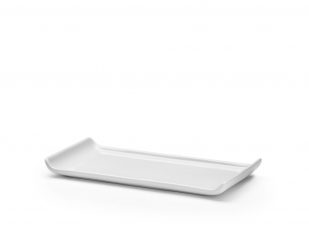 Släde. Uppläggningsfat vit , 280x125xH28mm, Patina