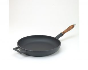 Stekpanna med trähandtag, rund, mattsvart, Ø 28cm, Agnelli