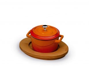 Träbricka till rund minigryta, Pentole Agnelli