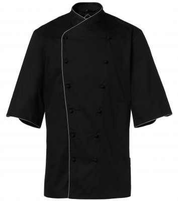 Kockrock, kort ärm (Svart Med Grå Passpoal), Segers