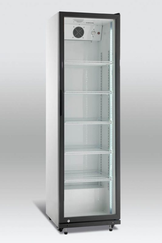 Kylskåp med glasdörr, 394 L, Scancool