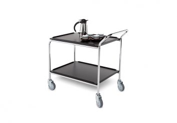 Bordsvagn med laminatskivor, svart, Hallins