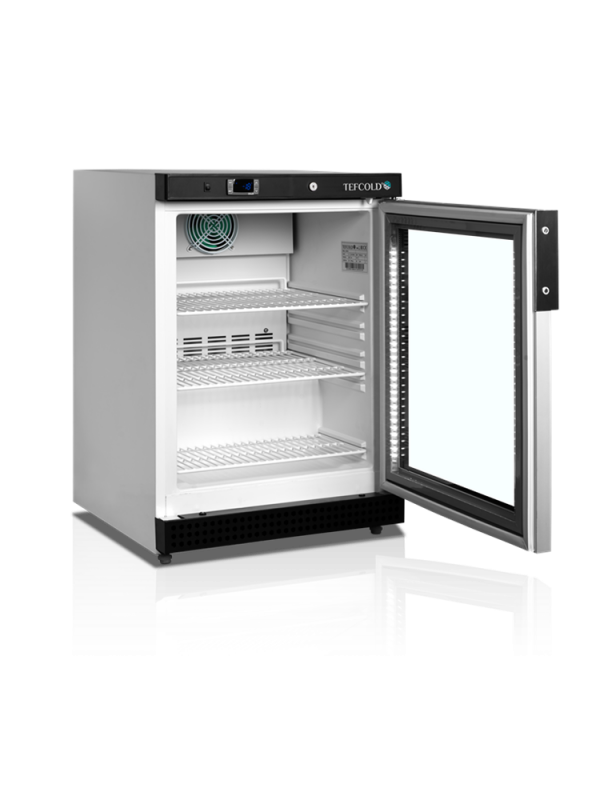 Frysskåp med glasdörr, 200 L, automatisk avfrostning, Tefcold