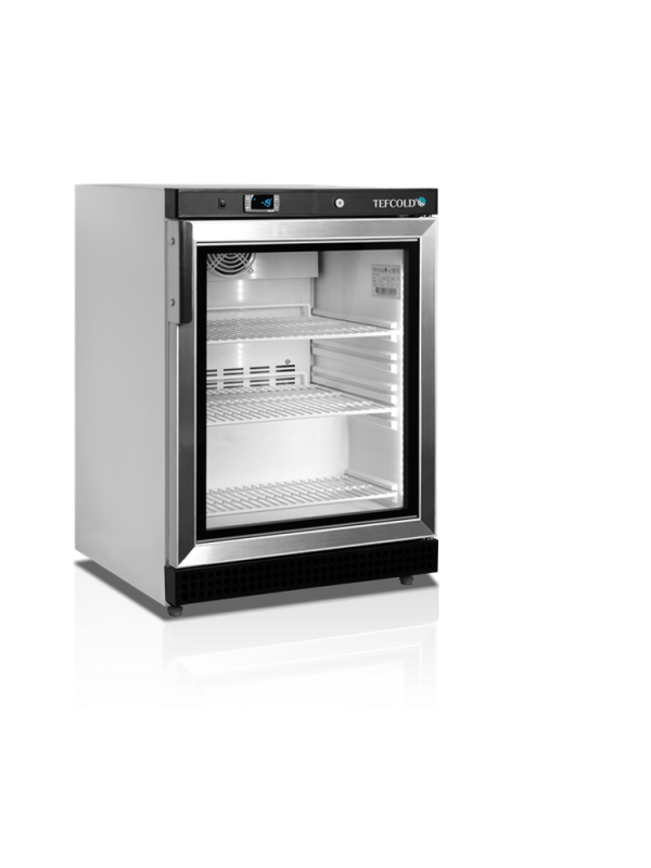 Frysskåp med glasdörr, 200 L, automatisk avfrostning, Tefcold